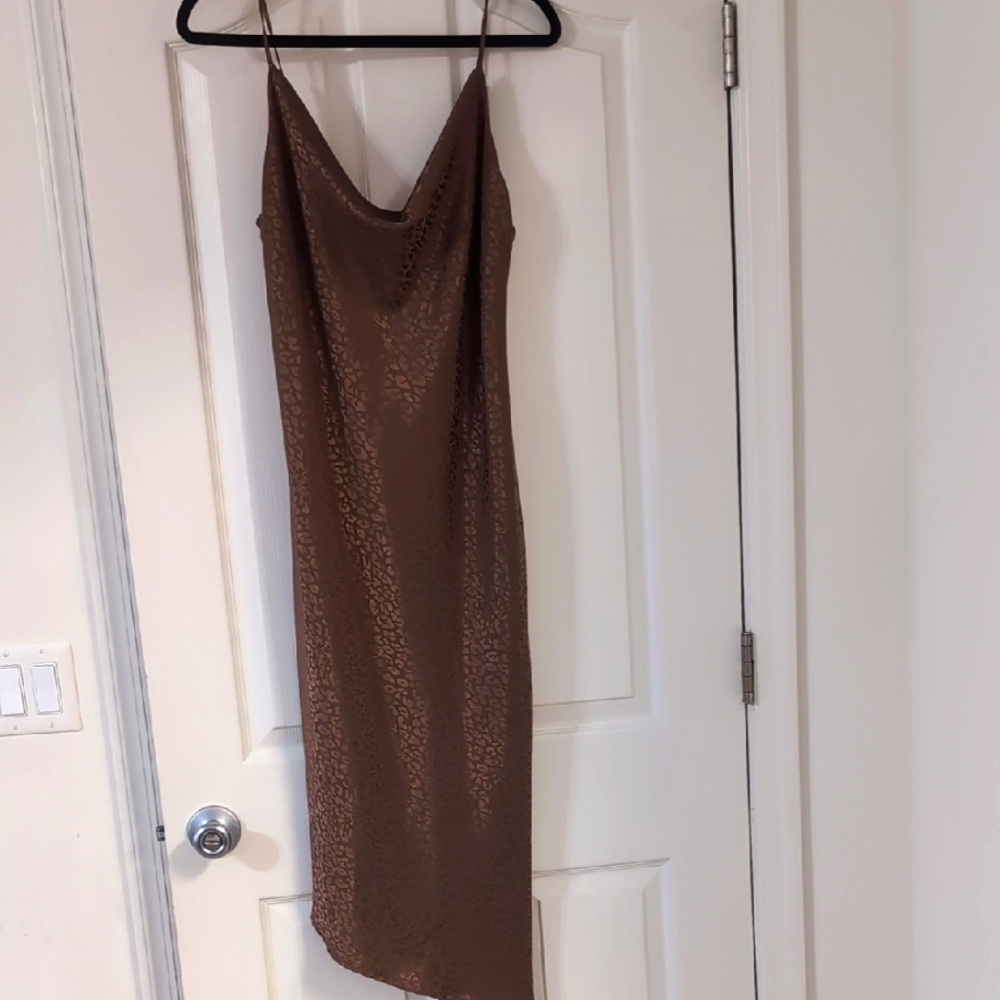 Elegant Brown Slip Dress
